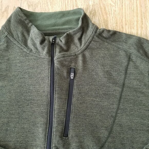 Swiss Tech Mens XL 1/4 Zip Pullover Long Sleeve Outdoor Technical Olive Green - Picture 4 of 9